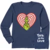 Women's Grinch Turn Up The Love Long Sleeve Crusher Tee