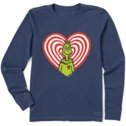 Women's Grinch Turn Up The Love Long Sleeve Crusher Tee -One Family Clothing Womens Grinch Turn Up The Love Long Sleeve Crusher Tee 87507 3 lg