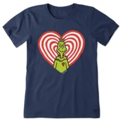 Women's Grinch Turn Up The LoveCrusher Tee 7 Women's Grinch Turn Up The LoveCrusher Tee -One Family Clothing Womens Grinch Turn Up The Love Short Sleeve Crusher Tee 87509 3 lg