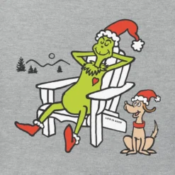Women's Grinch And Max Adirondack Long Sleeve Crusher Tee -One Family Clothing Womens Grinch and Max Adirondack Long Sleeve Crusher Tee 83104 2 lg