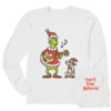 Women's Grinch And Max Dont Stop Believin Long Sleeve Crusher Tee