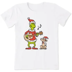Women's Grinch And Max Dont Stop BelievinCrusher Tee -One Family Clothing Womens Grinch and Max Dont Stop Believin Short Sleeve Crusher Tee 83086 3 lg