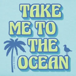 Women's Groovy Take Me To The Ocean Palm Sleeveless High-Low Crusher-LITE Tank -One Family Clothing Womens Groovy Take me to the Ocean Palm Sleeveless HighLow CrusherLITE Tank 118016 2 lg