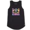 Women's Groovy Tie Dye Dog Mom Sleeveless High-Low Crusher-LITE Tank