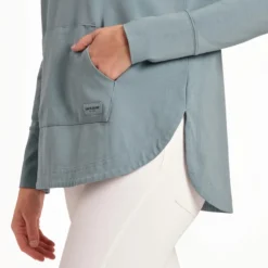 Women's Happy Camper Badge Crusher-FLEX Hoodie Tunic -One Family Clothing Womens Happy Camper Badge CrusherFLEX Hoodie Tunic 89636 4 lg