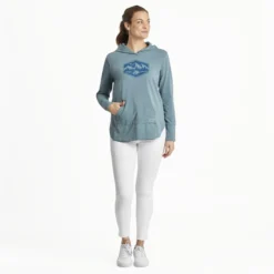 Women's Happy Camper Badge Crusher-FLEX Hoodie Tunic -One Family Clothing Womens Happy Camper Badge CrusherFLEX Hoodie Tunic 89636 5 lg