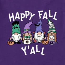 Women's Happy Fall Y'All Halloween Gnomes Long Sleeve Crusher Tee -One Family Clothing Womens Happy Fall YAll Halloween Gnomes Long Sleeve Crusher Tee 92051 2 lg