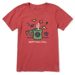Women's Happy Fall Y'all MugCrusher Tee