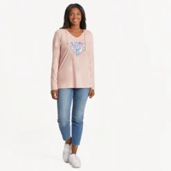 Women's Heart Of Dogs Long Sleeve Crusher-LITE Hooded Tee -One Family Clothing Womens Heart of Dogs Long Sleeve CrusherLITE Hooded Tee 89713 6 lg