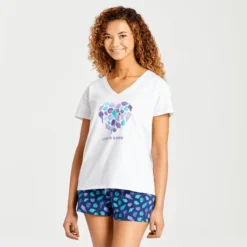 Women's Heart Of Shells Snuggle Up Relaxed Sleep Vee