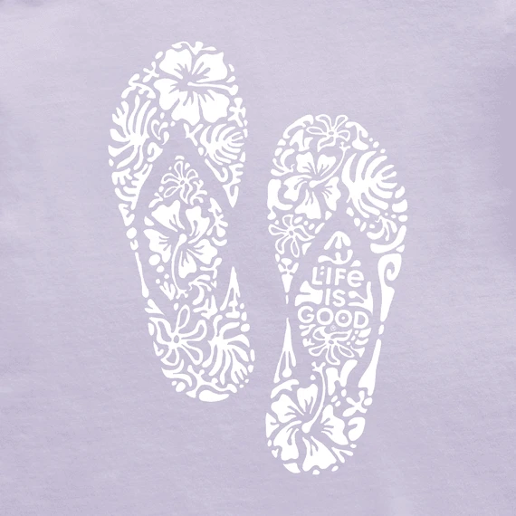 Women's Hibiscus Flip Flop Sleeveless High-Low Crusher-LITE Tank 2 Women's Hibiscus Flip Flop Sleeveless High-Low Crusher-LITE Tank - Image 2