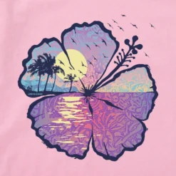 Women's Hibiscus-scape Sleeveless High-Low Crusher-LITE Tank -One Family Clothing Womens Hibiscusscape Sleeveless HighLow CrusherLITE Tank 82314 2 lg