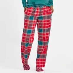 Women's Holiday Red Plaid Classic Sleep Pant