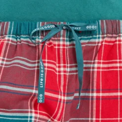 Women's Holiday Red Plaid Classic Sleep Pant -One Family Clothing Womens Holiday Red Plaid Classic Sleep Pant 80968 3 lg