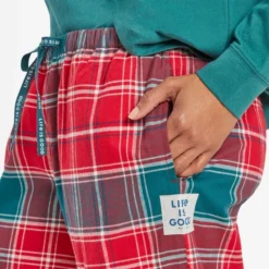 Women's Holiday Red Plaid Classic Sleep Pant -One Family Clothing Womens Holiday Red Plaid Classic Sleep Pant 80968 4 lg