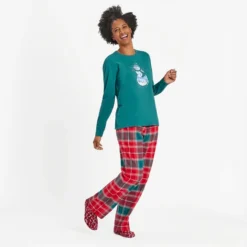 Women's Holiday Red Plaid Classic Sleep Pant -One Family Clothing Womens Holiday Red Plaid Classic Sleep Pant 80968 5 lg