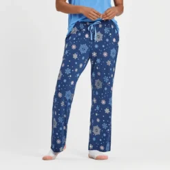 Women's Holiday Snowflake Pattern Lightweight Sleep Pant