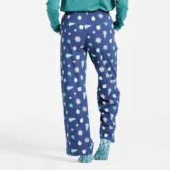 Women's Holiday Tree Pattern Snuggle Up Sleep Pant -One Family Clothing Womens Holiday Tree Pattern Snuggle Up Sleep Pant 71961 3 lg