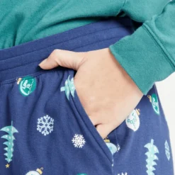 Women's Holiday Tree Pattern Snuggle Up Sleep Pant -One Family Clothing Womens Holiday Tree Pattern Snuggle Up Sleep Pant 71961 5 lg