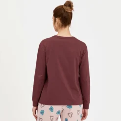 Women's Hot Chocolate Mug Long Sleeve Snuggle Up Sleep Tee -One Family Clothing Womens Hot Chocolate Mug Long Sleeve Snuggle Up Sleep Tee 80576 3 lg