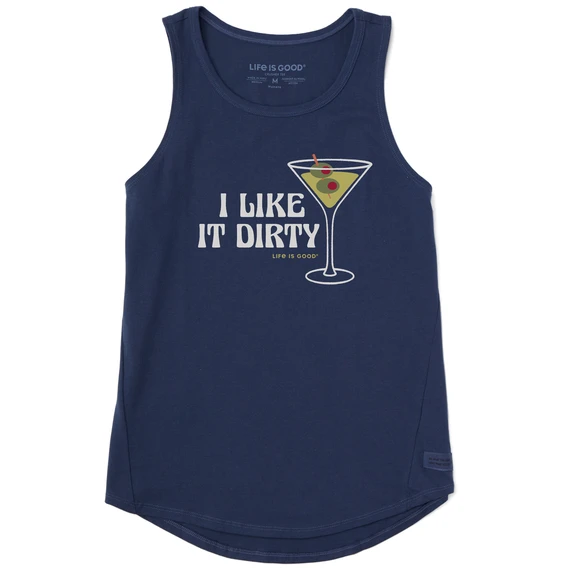 Women's I Like It Dirty Martini Sleeveless High-Low Crusher-LITE Tank 1 Women's I Like It Dirty Martini Sleeveless High-Low Crusher-LITE Tank