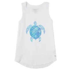 Women's Iridescent Turtle Sleeveless High-Low Crusher-LITE Tank