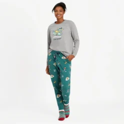 Women's Jackie Winter Fun Pattern Snuggle Up Sleep Jogger -One Family Clothing Womens Jackie Winter Fun Pattern Snuggle Up Sleep Jogger 80957 6 lg