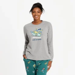 Women's Jackie And Rocket Snowtube Long Sleeve Snuggle Up Sleep Tee
