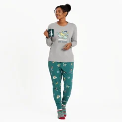 Women's Jackie And Rocket Snowtube Long Sleeve Snuggle Up Sleep Tee -One Family Clothing Womens Jackie and Rocket Snowtube Long Sleeve Snuggle Up Sleep Tee 80580 4 lg