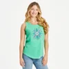 Women's Kayak Flower Sleeveless High-Low Crusher-LITE Tank