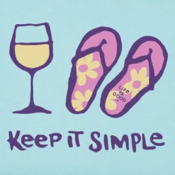 Women's Keep It Simple Wine And FlipsCrusher Tee -One Family Clothing Womens Keep it Simple Wine and Flips Short Sleeve Crusher Tee 119180 2 lg
