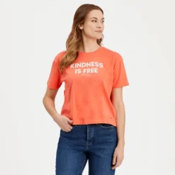 Women's Kindness Is Free WordmarkBoxy Crusher Tee