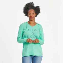 Women's LIG Floral Stack Long Sleeve Crusher-LITE Hooded Tee