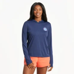 Women's LIG Multi-Stack Long Sleeve Active Hooded Tee -One Family Clothing Womens LIG MultiStack Long Sleeve Active Hooded Tee 88787 3 lg