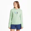 Women's LIG Sailboats Long Sleeve Active Hooded Tee