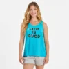 Women's LIG Stack Flowers Textured Slub Tank