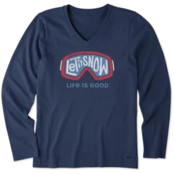 Women's Let It Snow Goggles Long Sleeve Crusher Vee