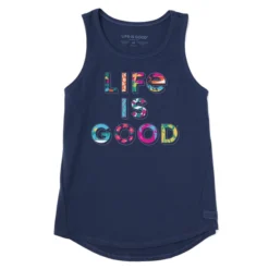 Women's Life Is Good Tropical Sleeveless High-Low Crusher-LITE Tank