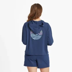 Women's Linear Wave Crusher-FLEX Boxy Hoodie