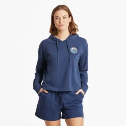 Women's Linear Wave Crusher-FLEX Boxy Hoodie -One Family Clothing Womens Linear Wave CrusherFLEX Boxy Hoodie 89643 3 lg