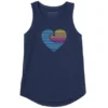 Women's Linear Wave Heart Sleeveless High-Low Crusher-LITE Tank