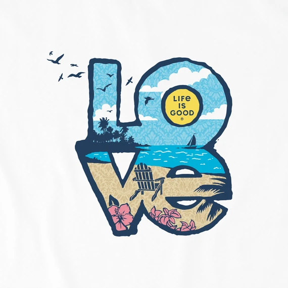 Women's Love Beach Landscape Sleeveless High-Low Crusher-LITE Tank 2 Women's Love Beach Landscape Sleeveless High-Low Crusher-LITE Tank - Image 2