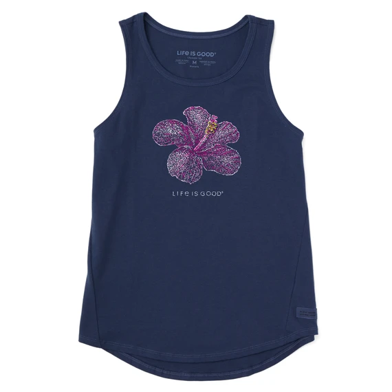 Women's Luminescent Hibiscus Sleeveless High-Low Crusher-LITE Tank 1 Women's Luminescent Hibiscus Sleeveless High-Low Crusher-LITE Tank