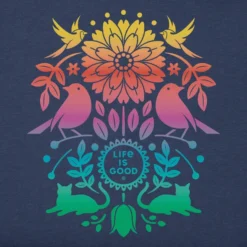 Women's Mirror Flowers, Cats & Birds Sleeveless High-Low Crusher-LITE Tank -One Family Clothing Womens Mirror Flowers Cats Birds Sleeveless HighLow CrusherLITE Tank 112910 2 lg