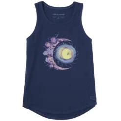 Women's Moon Flower Sleeveless High-Low Crusher-LITE Tank
