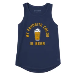 Women's My Favorite Color Is Beer Sleeveless High-Low Crusher-LITE Tank