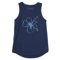 Women's One Hibiscus Sleeveless High-Low Crusher-LITE Tank