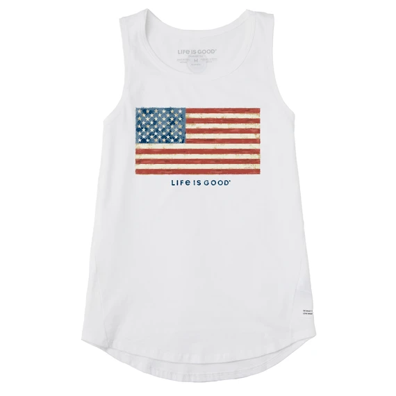 Women's Painted Flag Sleeveless High-Low Crusher-LITE Tank 1 Women's Painted Flag Sleeveless High-Low Crusher-LITE Tank