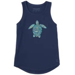 Women's Patterna Paisley Turtle Sleeveless High-Low Crusher-LITE Tank