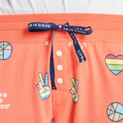 Women's Peace Love Print Snuggle Up Sleep Jogger -One Family Clothing Womens Peace Love Print Snuggle Up Sleep Jogger 68439 3 lg